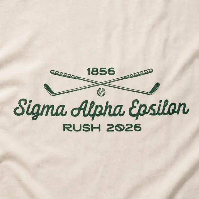 Sigma Alpha Epsilon Crossed Golf Clubs Rush Shirt