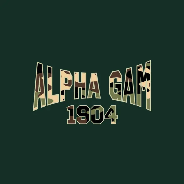 Alpha Gamma Delta Camouflage Text PR Sweater