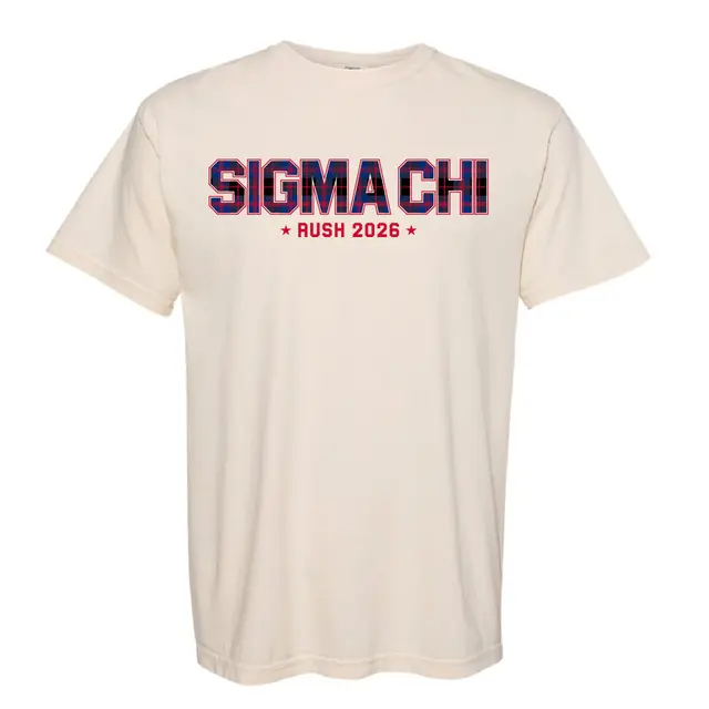 Sigma Chi Bold Plaid Text Rush Shirt 2