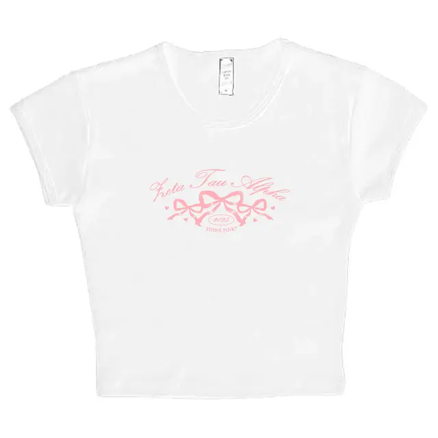 Zeta Tau Alpha Pink Ribbons Script Philanthropy Shirt 2