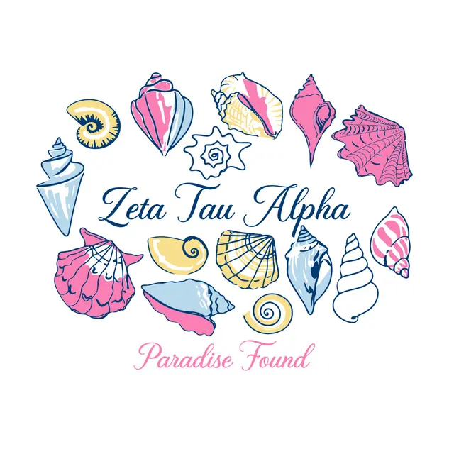 Zeta Tau Alpha Seashells and Paradise Found PR Shirt