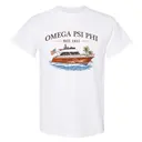 Cruising USA Themed Yacht Drawing PR Shirt Design for Omega Psi Phi