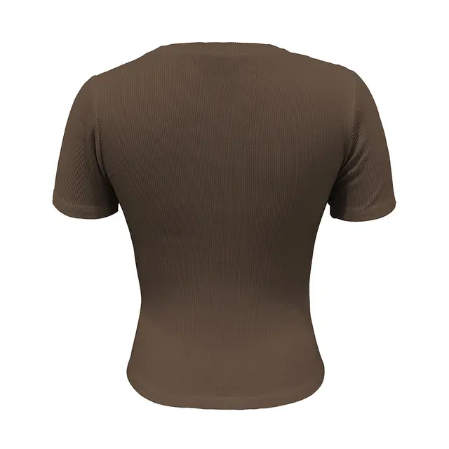 Fresh Prints Sunset Ribbed T-shirt fp28 Brown Back