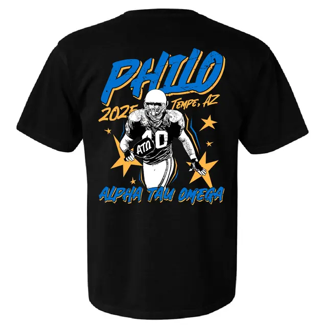 Alpha Tau Omega Football Player Graphic Philanthropy Shirt 2