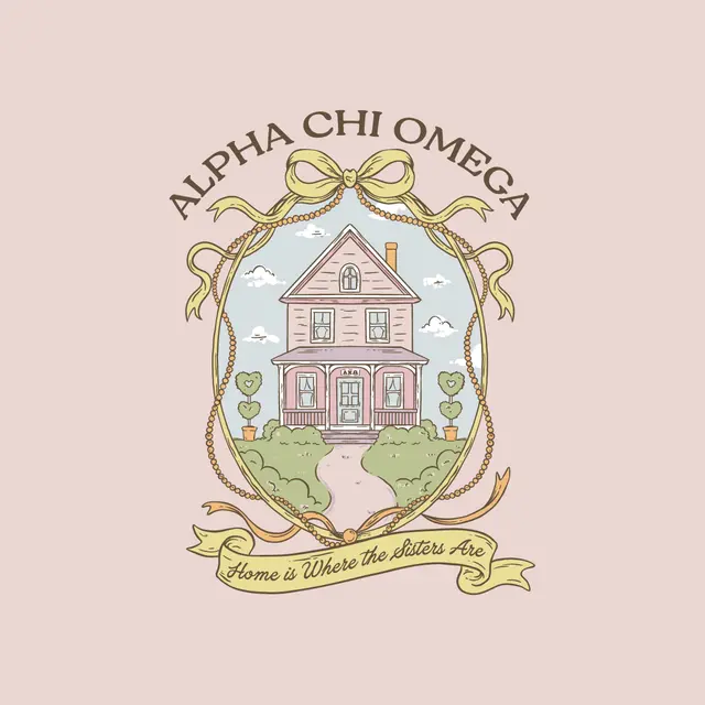 Alpha Chi Omega House Illustration PR Crewneck