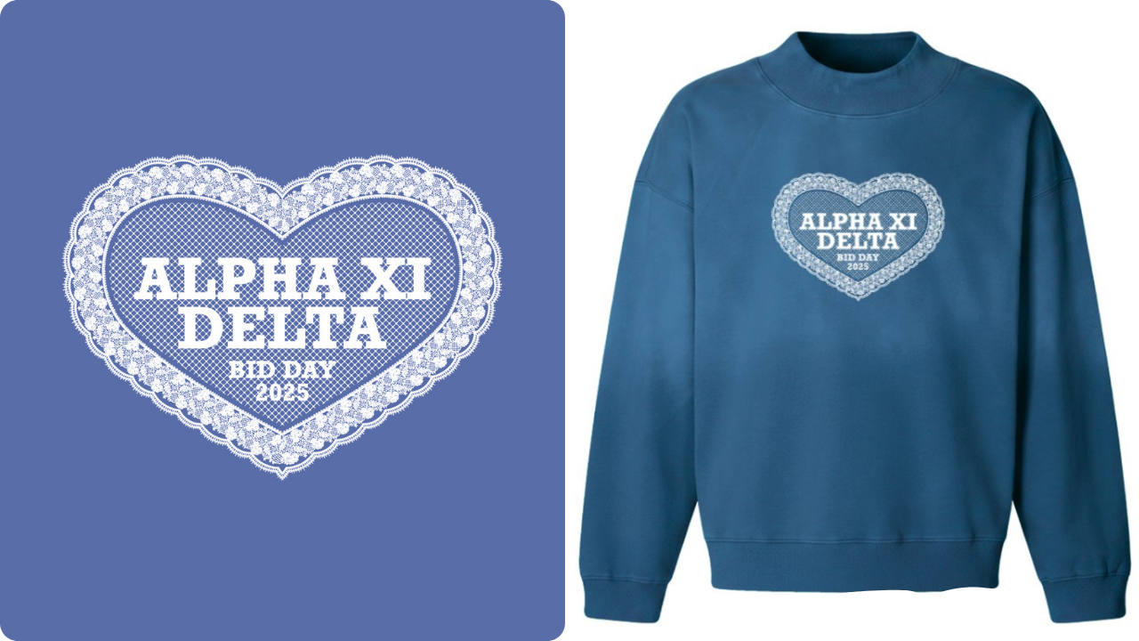 Alpha Xi Delta Lace Heart Bid Day Sweatshirt