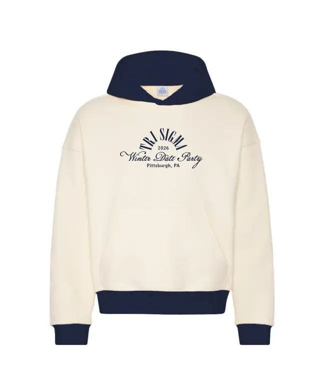 Sigma Sigma Sigma Arched Script Winter Date Party Hoodie