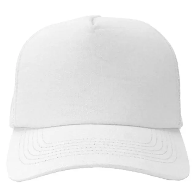 Big Accessories 5-Panel Twill Trucker Cap bx010 White Front