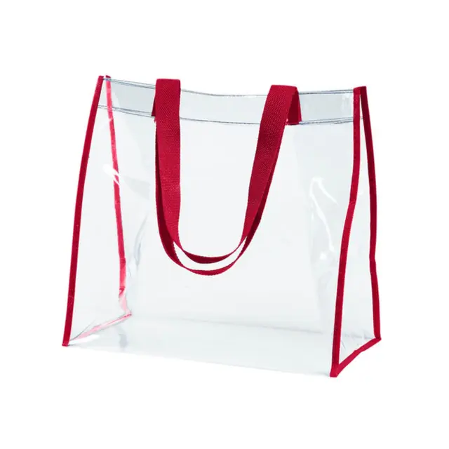 BAGedge Clear PVC Tote be252 Red Front