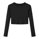Baby Rib Long Sleeve Crewneck Tee Black Front