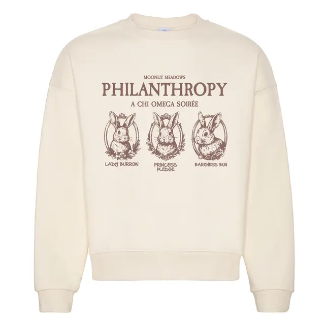 Chi Omega Bunnies Illustration Philanthropy Crewneck 2
