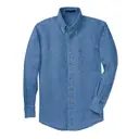 Port Authority Tall Long Sleeve Denim Shirt Faded Blue Front