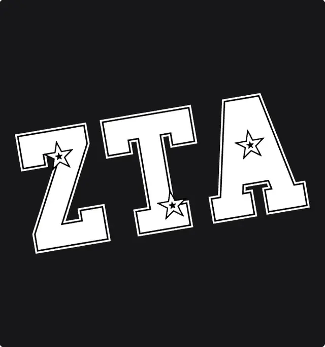Zeta Tau Alpha Star Block Lettering PR Shorts