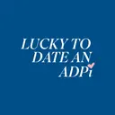 Alpha Delta Pi Lucky To Date Text Date Party Crewneck