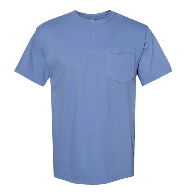 Comfort Colors Adult Heavyweight RS Pocket T-Shirt 6030cc Washed Denim Front
