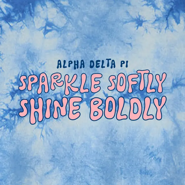 Alpha Delta Pi Sparkle Softly Shine Boldly Text PR Shirt