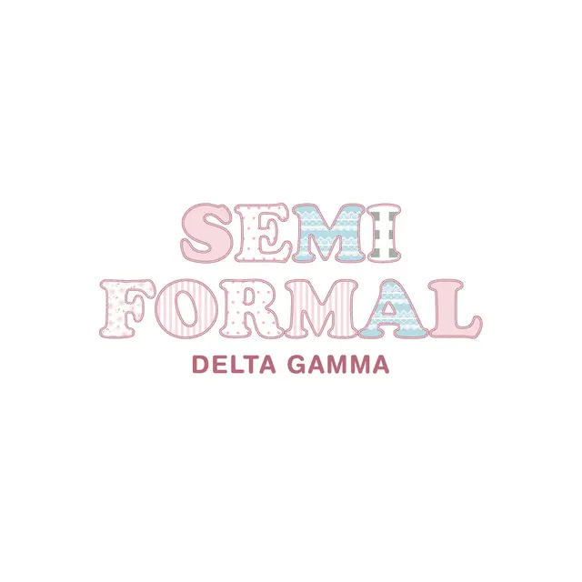 Delta Gamma Patchwork Font Semi Formal Shirt