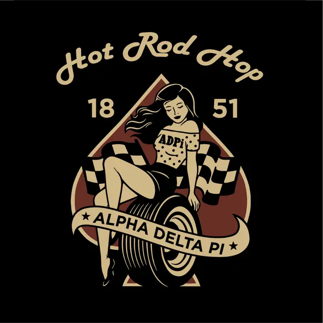 Alpha Delta Pi Pin-Up Hot Rod Date Parties Shirt