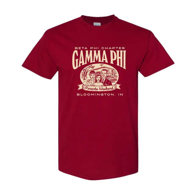 Gamma Phi Retro Family Illustration Parents Weekend Shirt 2