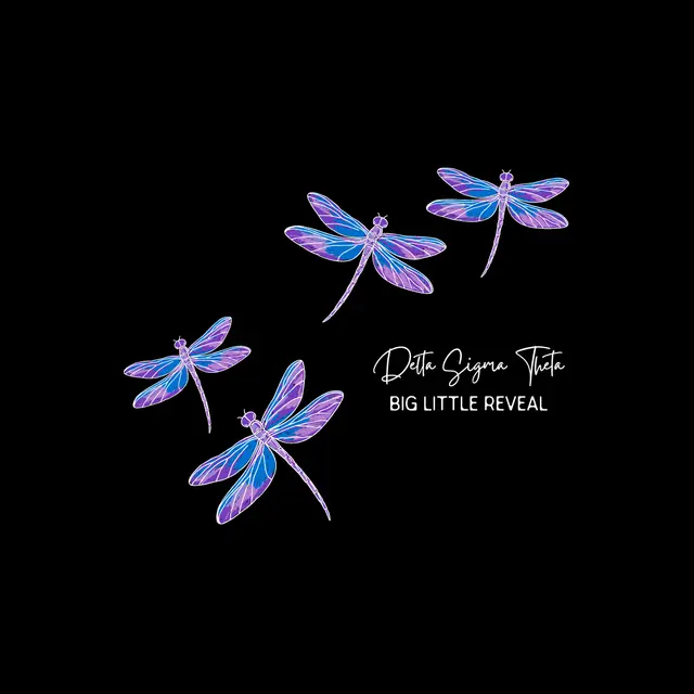 Delta Sigma Theta Dragonfly Illustration Big Little Reveal Shirt