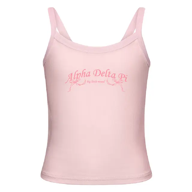 Alpha Delta Pi Ribbon Text Big Little Reveal Tank 2