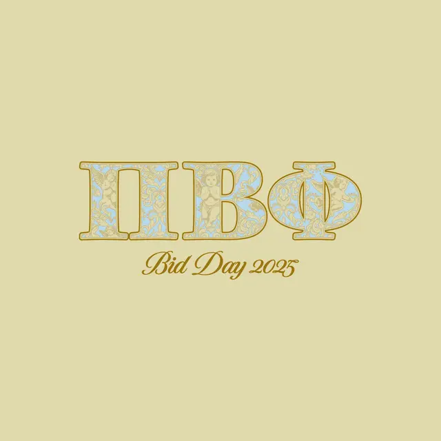 Pi Beta Phi Rococo Patterned Greek Text Bid Day Tank