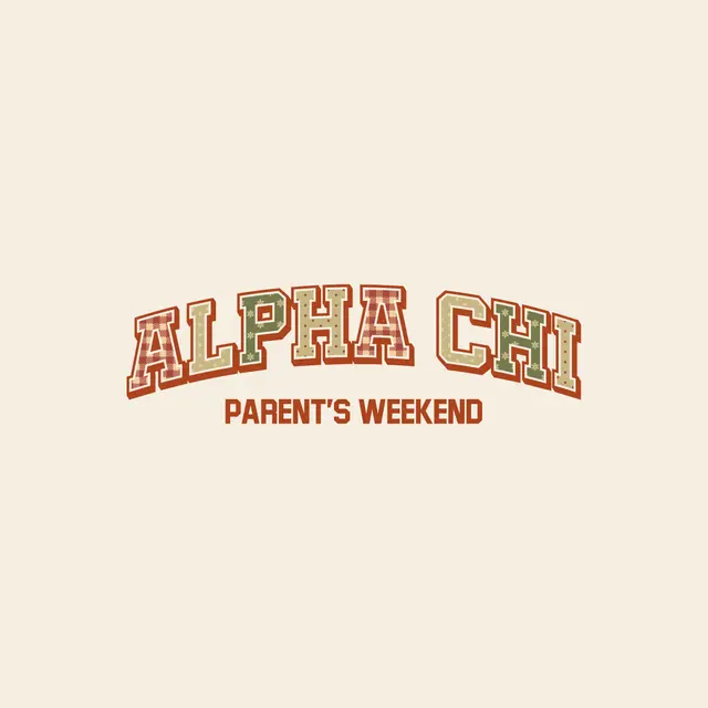 Alpha Chi Omega Mix Patterned Varsity Typography Parent's Weekend Hoodie
