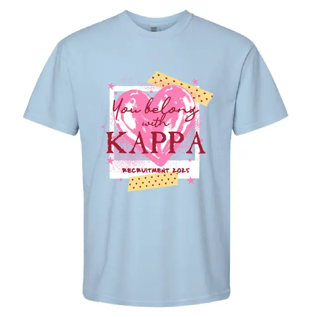 Kappa Kappa Gamma Pink Heart Text Recruitment Shirt 2