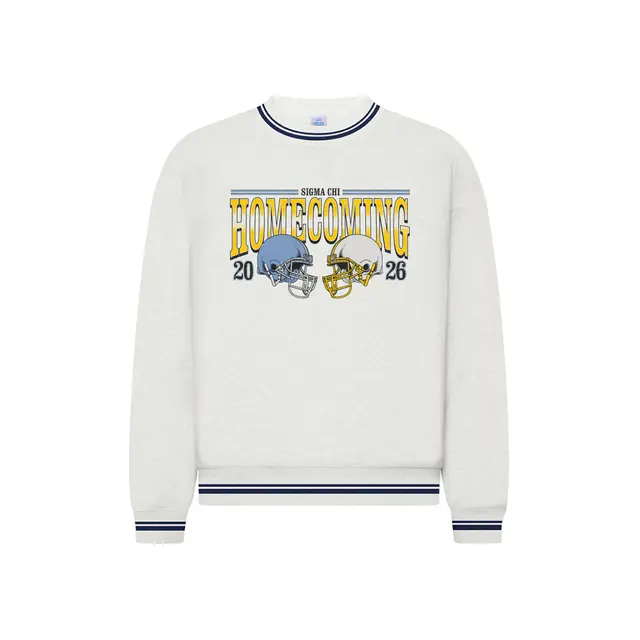 Sigma Chi Football Helmets Homecoming Crewneck 2