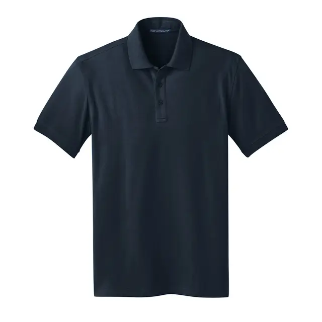 Port Authority Stretch Pique Polo Dress Blue Navy Front