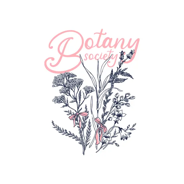 Botany Society Pink Script and Floral PR Crewneck