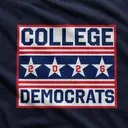 College Democrats Star Pattern Typography PR Crewneck