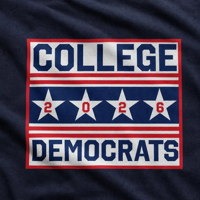 College Democrats Star Pattern Typography PR Crewneck