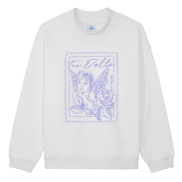 Delta Delta Delta Cherub and Rose Bid Crewneck 2