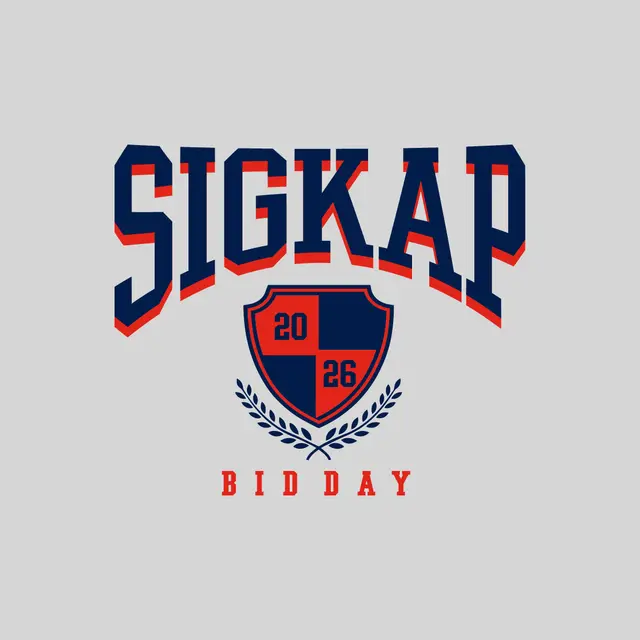 Sigma Kappa Shield and Bold Text Bid Day Crewneck