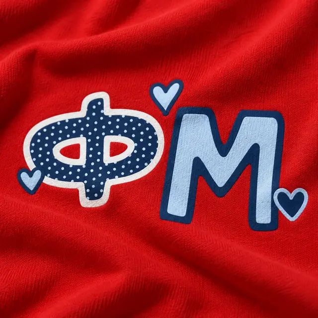 Phi Mu Polka Dot Heart Lettering PR Shorts