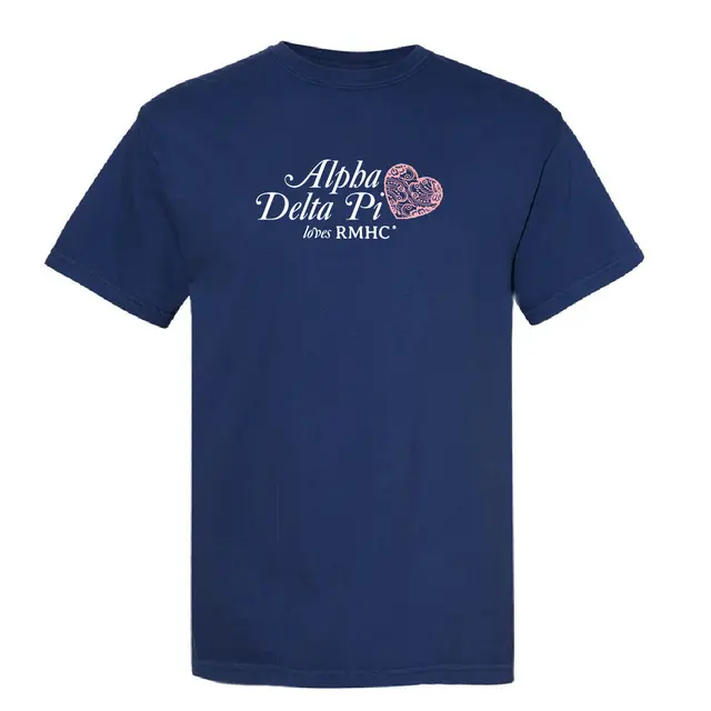 Alpha Delta Pi Paisley Pattern Heart and Script Philanthropy Shirt 2