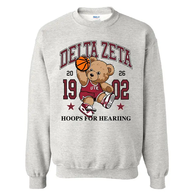 Delta Zeta Basketball Bear Philanthropy Crewneck 2