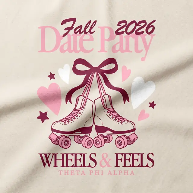 Theta Phi Alpha Roller Skates Date Party Sweater