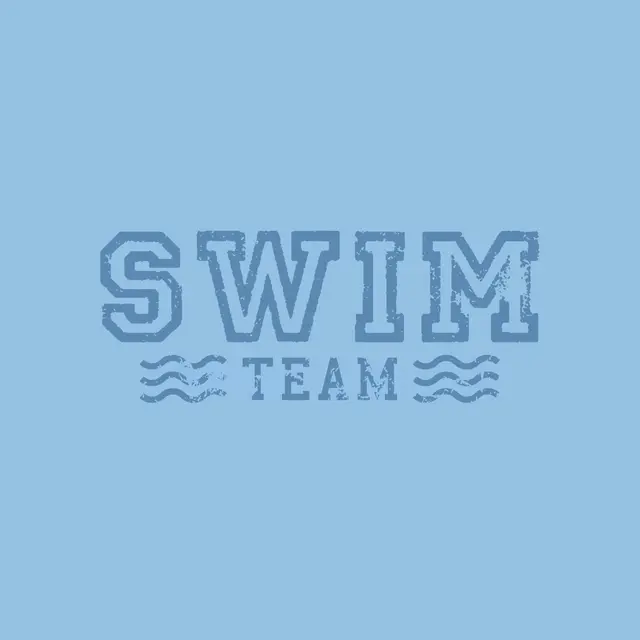 Swim Team Distressed Wave Text PR Hoodie