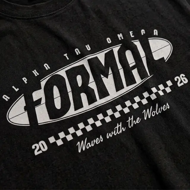 Alpha Tau Omega Checkered Text Formal Shirt