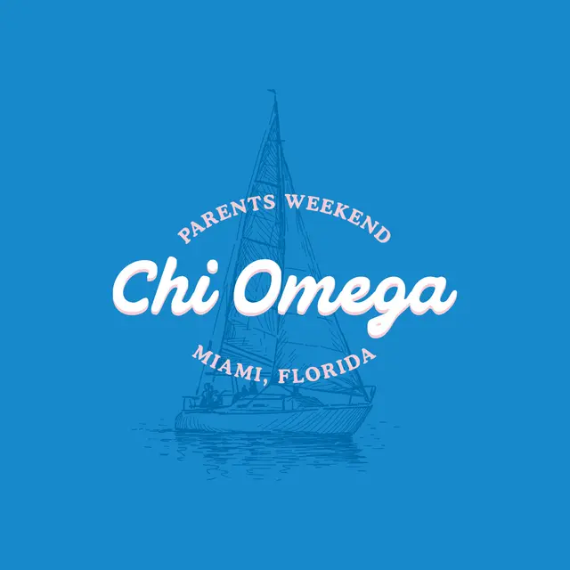 Chi Omega Sailboat Graphic Parents Weekend Shirt