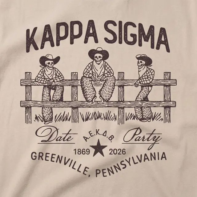 Kappa Sigma Skeleton Cowboys Fence Date Party Shirt