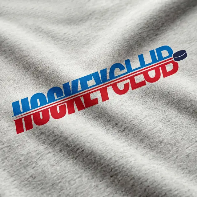 Hockey Club Bold Lettering with Puck PR Crewneck
