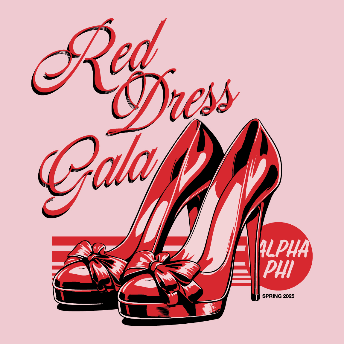 open lace back dress Custom Alpha Phi Red Dress Gala – Kite and Crest main image 1
