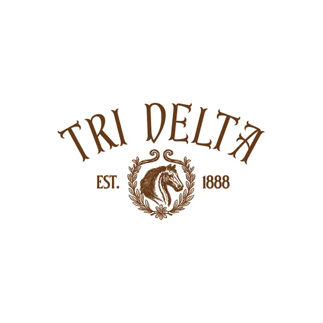 Delta Delta Delta Horse Crest Text PR Shirt