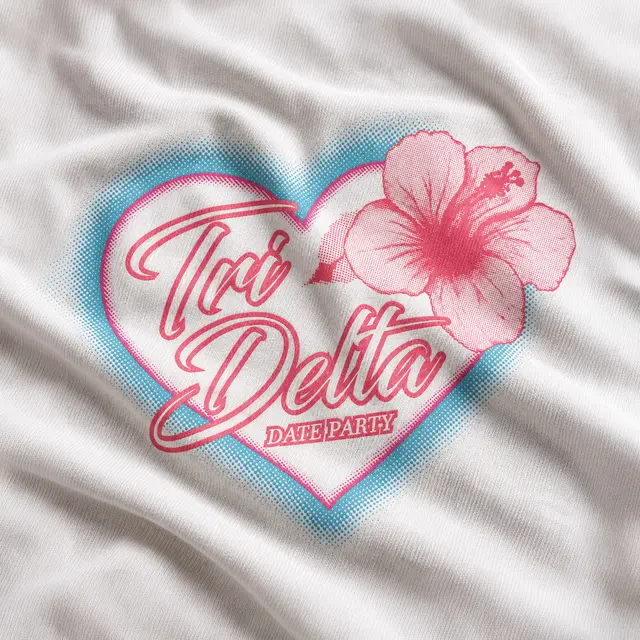 Delta Delta Delta Heart Hibiscus Date Party Tank
