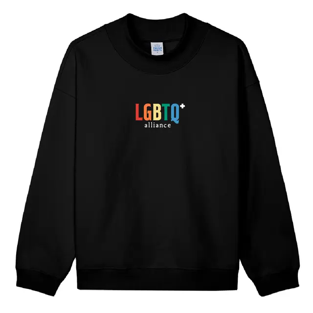 LGBTQ+ Alliance Bold Rainbow Text PR Crewneck 2