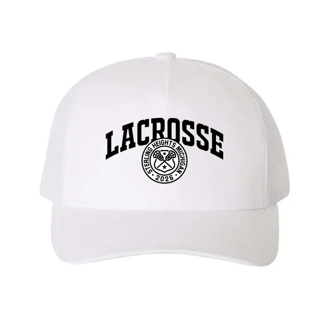 Lacrosse Team Block Lettering Seal Design PR Hat 2