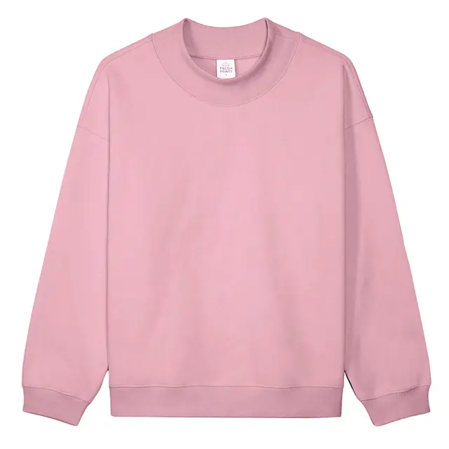 Customizeable Fresh Prints Denver Mock Neck Heavyweight Sweatshirt FP94USS Pink Front